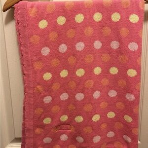 Elegant Baby Pink Polka Dot Reversible Blanket